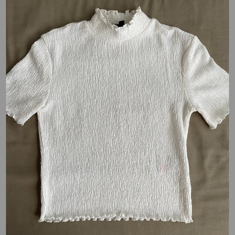 TOPSHOP frilly white top
